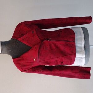 HAUTE MONDE Snake Skin Faux Leather Moto Jacket.